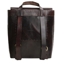 Sac à dos et sac de messager unisexe en cuir de cheval élégant deux en un en cuir dur unique avec fermeture à glissière et doublure en nylon