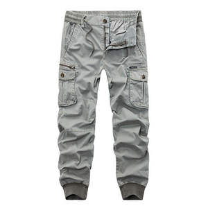 Pantalones Cargo de Lona para Hombre, Cintura Media, Talla Grande, Estilo Casual Hip Hop, 100% Algodón Orgánico, Ligeros, Resistentes al Viento e Impermeables, Invierno 2026 - Product Image 3