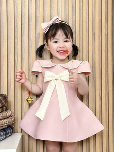 Vestido de Fiesta Elegante con Cuello Peter Pan y Lazo Frontal para Niñas, Modelo 16 Nhung Nguyen, Fabricante OEM - Product Image 6