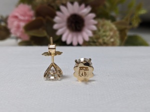 925 Silver 2 Carat Round Cut Classic Moissanite Stud <b>Earrings</b> <b>Male</b> Female Hip Hop Rock Birthday Anniversary Gift for Couples - Product Image 5