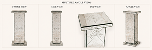 Venetian Round Oval Pedestal <b>Mirror</b> Etched Floral Beveled <b>Frame</b> Antique <b>Silver</b> Full Length Decorative Luxury Handmade Home Decor - Product Image 5