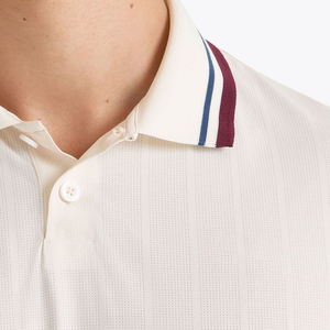 Men's <b>White</b> Short Sleeve Polo Shirt Knitted Pique Cotton Button Front Casual Regular Fit Solid Color - Product Image 5