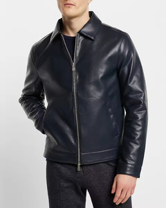 Casual Streetwear Leather <b>Jacket</b> Men Custom New Fashion High Quality Wholesale Price Winter Full Zip Thermal <b>Fleece</b> <b>Lined</b> Front - Product Image 5