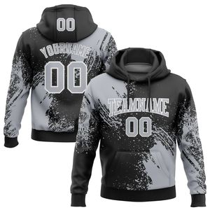 Sudadera con Capucha Personalizada para Hombre, con Estampado de Salpicaduras de Pincel Negro y Rojo, con Nombre y Número, Sublimación, Poliéster, Ropa Deportiva de Equipo - Product Image 4