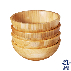 Bol classique en bambou filé écologique HOT SELLING BLUE LOTUS FARM, durable, léger, vaisselle naturelle pour servir riz et légumes - Product Image 1