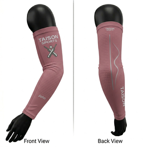 Manguitos de Cricket para Mujer, 180 GSM, Poliéster y Spandex Premium, Transpirables, Diseño con Paneles en Degradado Morado, Logotipo Personalizado por Sublimación - Product Image 4