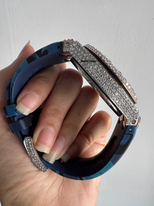 Customized Three Cronos D VVS1 Moissanite Diamond Watch for Men Luxury Half Iced Rubber Strap Analog <b>Wristwatch</b> - Product Image 2