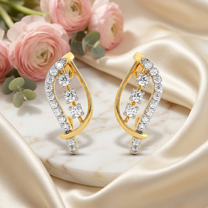 Boucles d'oreilles clous géométriques modernes en diamant de laboratoire pour femmes, or 10K 14K 18K, argent 925 935 - Product Image 1