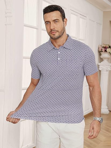 Camisa polo para hombre de manga corta, diseño con botones, tejido de punto, logotipo personalizado e impresión. - Product Image 3