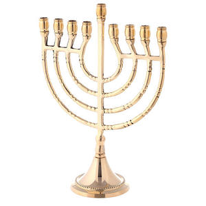 Candelabro Judío Real de Latón para Hanukkah, Portavelas Decorativo Religioso para Sinagoga, Hogar, Interiores, Festividades - Product Image 3