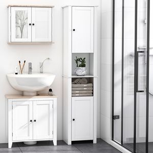 Mobiletto porta biancheria da bagno autoportante bianco, alto 67 pollici - Product Image 2