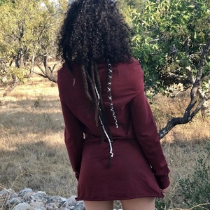 เสื้อคลุมมีฮู้ดสไตล์โบฮีเมียน ผ้าฝ้ายยืด คอวัว แขนยาว สไตล์แฟรี่คอร์ เอล์ฟ เสื้อผ้าสำหรับงานเทศกาล เสื้อทรงหลวมสำหรับฤดูร้อน สไตล์โบฮีเมียน - Product Image 4