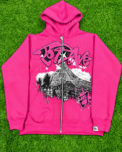 Sweat-shirt à capuche zippé personnalisé avec patchwork et appliqué graphique, style streetwear, poignets côtelés, vente en gros, fabricant de vêtements sur mesure - Product Image 2