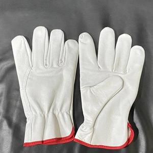 Gants en cuir blanc pour homme, gants de conduite, gants en cuir de vachette pleine fleur - Product Image 4