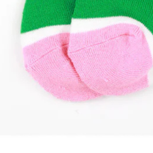 1908 Crew <b>Socks</b> Green White Pink Ribbed Cotton Blend Sports Casual Mid Calf Soft Breathable Daily Comfort - Product Image 4