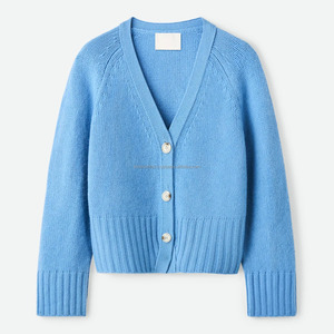 Long Sleeve Knitted Women's Winter <b>Cardigan</b> <b>Sweater</b> Wool/Acrylic Material Coarse Wool Covered Button Closure Patch Design - Product Image 6