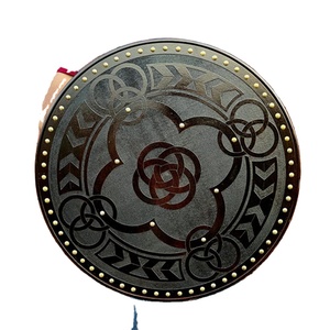 Escudo vikingo Diseño medieval hecho a mano Logotipo pintado personalizado Acero de alto carbono Grado DIY Soporte OEM para cuchillos Aplicaciones artesanales - Product Image 2