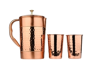Juego de jarras de cobre hecho a mano con cobre puro de alta calidad por expertos artesanos. El tradicional - Product Image 2