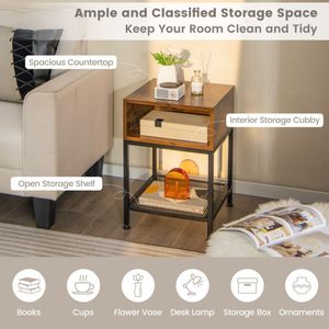 Comodino in Stile Industriale con Ripiano a Rete, Arredamento Unico in Stile Country - Product Image 4