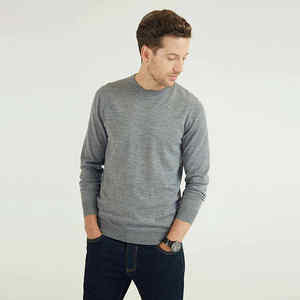 2026 Wholesale Custom Men's Wool/Cotton Breathable <b>Pullover</b> Sweater Knitted Crew Neck <b>Jumper</b> Front Custom Logo OEM Service - Product Image 6