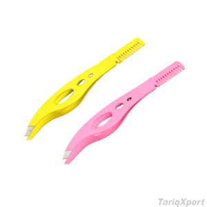 Professional Luxury Stainless Steel Eyebrow Comb Tweezer Hair Removal Grooming Tool Comfortable Handle for Salon Personal Use - Product Image 3