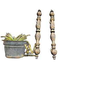 มือจับประตูงูทองเหลืองโบราณ2ชิ้นมือจับประตูหลักสำหรับเฟอร์นิเจอร์บ้านและสำนักงาน - Product Image 1