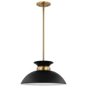 Lampe suspendue moderne en forme de cône noir avec accent doré pour la cuisine, le salon, la salle à manger et la décoration de café - Product Image 1
