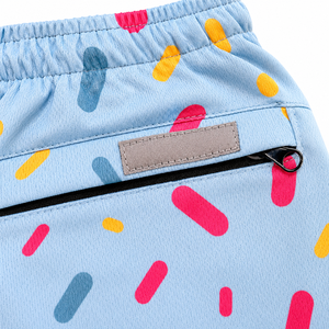 Shorts de Baño para Hombre con Estampado de Cono de Helado, Secado Rápido, Cordón Ajustable, Diseño Casual con Dibujos Animados, Corte Corto - Product Image 3