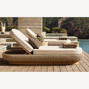 Moderna Cama Circular de Teca para Exteriores, Ajustable y Ecológica, para Resort The Langham, Muebles de Patio para Hotel de Lujo, Indonesia - Product Image 6