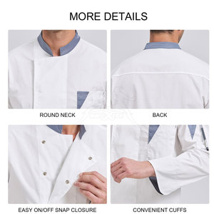 Veste de chef unisexe moderne avec matière respirante et coupe décontractée pour les équipes de restauration - Product Image 6