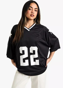 Factory Custom Retro Soccer Jersey Oversized American Football Jersey Women Plus Size Polyester Mesh Streetwear <b>Cropped</b> Jersey - Product Image 2