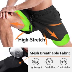 Mesh Breathable Fabric <b>Elastic</b> Mid Rise Joggers Shorts Casual Knitted Plain Dyed Solid Anti-Wrinkle Shorts For Men - Product Image 4
