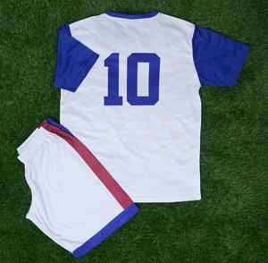 Custom Sublimated Soccer Uniform Set Men's White <b>Orange</b> Striped Jersey Shorts Breathable Polyester All Seasons Adult Team Set - Product Image 4