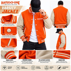 Chaqueta Universitaria Moderna Estilo Varsity, Bordado Personalizado, Servicio OEM, Ropa Deportiva, Chaqueta Varsity para Hombre - Product Image 5