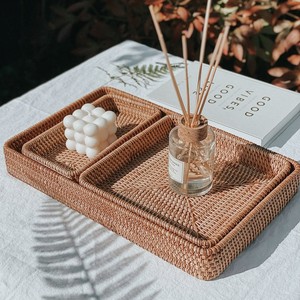 Vietnam Best Selling <b>Cheap</b> Price Wholesale Rectangular square Rattan Serving Trays for Export - Product Image 6