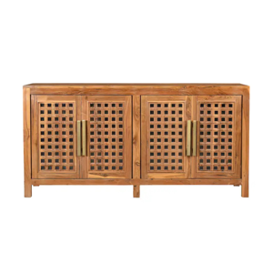 Modern Solid Teak Wood <b>Storage</b> Cabinet Living Room <b>Sideboard</b> Buffet Furniture Resort Villa Hotel Furniture - Product Image 1