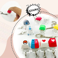 Porte-clés pendentif en acrylique carré, clavier mécanique à touches clic, testeur de décompression, jouet anti-stress pour les doigts