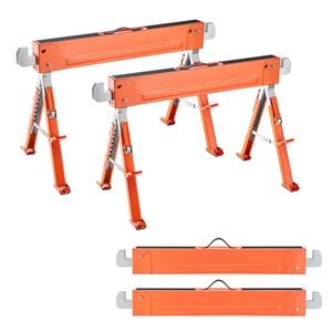 Set di 2 Cavalletti Pieghevoli Resistenti, Capacità di Carico 1800 Libbre, Altezza Regolabile, con Gambe Robuste per Lavori Artigianali - Product Image 1