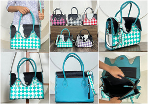 Nouveauté - Best-seller - March Expo 2026 - Sac fourre-tout en cuir de vache véritable à carreaux - Sac à main élégant pour femmes - Sac à bandoulière et sac à main - Product Image 3