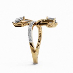 Bague en diamant de haute qualité, design de créateur, Twin Star Nebula, 0,919 carats, diamant rond FG VS, bijoux fins de qualité supérieure pour fiançailles - Product Image 3