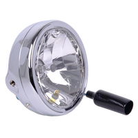 Phare avant de moto JY-16M7 avec boîtier en fer, pour projets de motos personnalisées, Cafe Racer, Street Fighter, conversions H4 Diamond 6V/12V