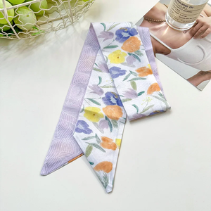Nouveau Ruban Décoratif en Twill à Motif Floral Coréen 2026 pour Femme – Petit Foulard, Ruban de Fixation pour Sac, Bandeau pour Cheveux - Product Image 6