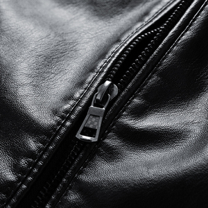 High Quality Men Adults Winter Breathable Quick Dry <b>Vintage</b> <b>Motorcycle</b> Casual Leather <b>Jacket</b> Pocket Design Full Sleeve - Product Image 5