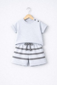 95% Bamboo 5% Spandex Boys <b>T</b>-<b>Shirt</b> & Shorts Set Soft Breathable <b>Toddler</b> Outfit Custom Baby Clothing OEM Private Label - Product Image 4