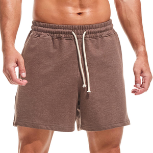 กางเกงขาสั้นลำลองผู้ชาย ผ้าฝ้าย 100% แห้งเร็ว ระบายอากาศดี เหมาะสำหรับฤดูร้อน เอวสูง มีเชือกผูก - Product Image 1