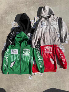 ชุดวอร์มผู้ชายสำหรับฤดูหนาว แบบมีฮู้ดและกางเกงจ็อกเกอร์ ปักลายตามสั่ง พร้อมโลโก้สั่งทำ เสื้อผ้าคุณภาพสูง - Product Image 4