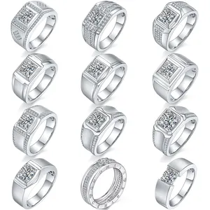 Gioielli raffinati coppia anelli di fidanzamento di nozze gioielli in zirconio cubici gioielli di moda 925 anelli in argento Sterling per ragazze
