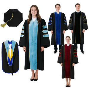 Ensemble de cérémonie unisexe pour enfants : toge, toque et pompon en polyester, personnalisable (couleur, logo), pour lycée et université - Product Image 2
