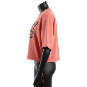 T-shirt court pour femme en jersey de coton premium, tissu doux au toucher, logo imprimé sérigraphié, respirant - Product Image 3