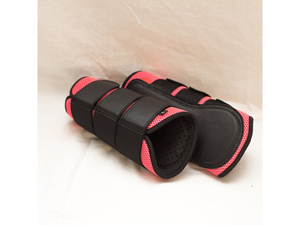 Customizable Horse Boot High Elastic Mesh & Neoprene Outdoor Protective Leg Tendon Guard Turnout Boots <b>Red</b> Black - Product Image 1